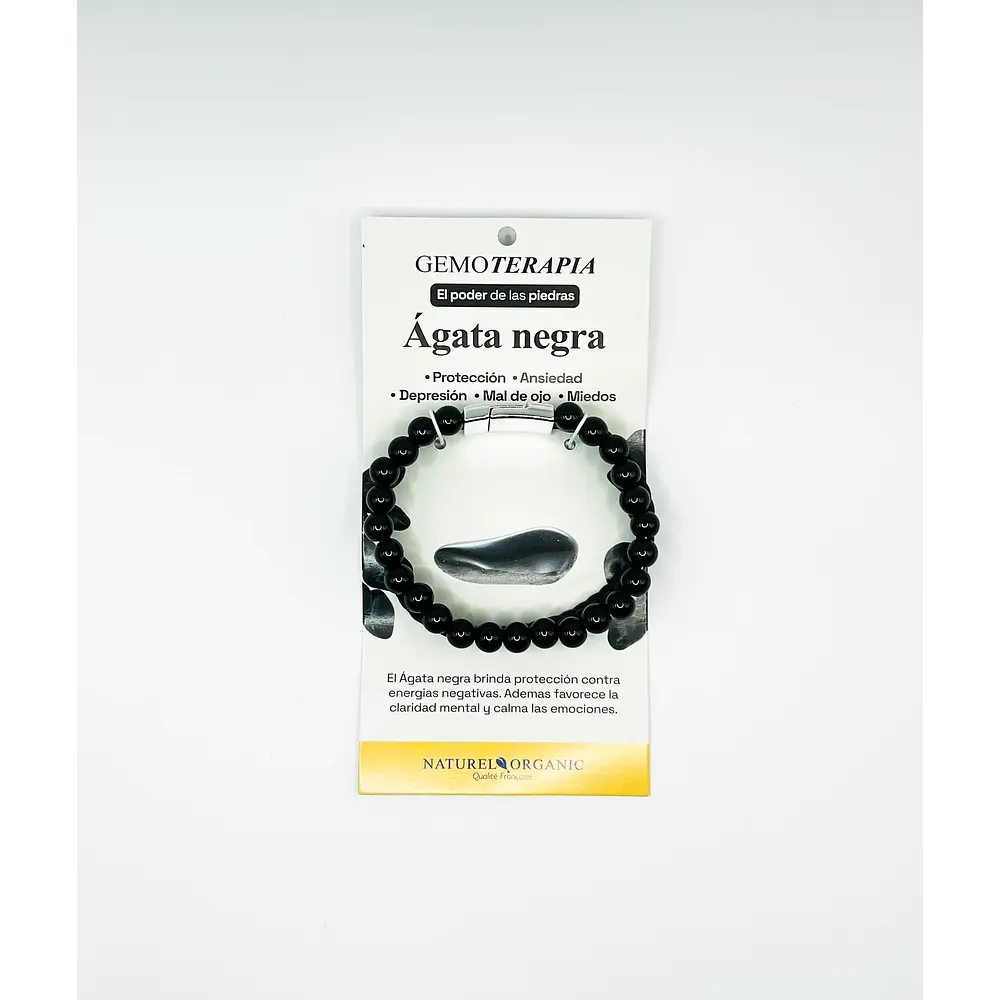 Pulsera hombre ágata negra