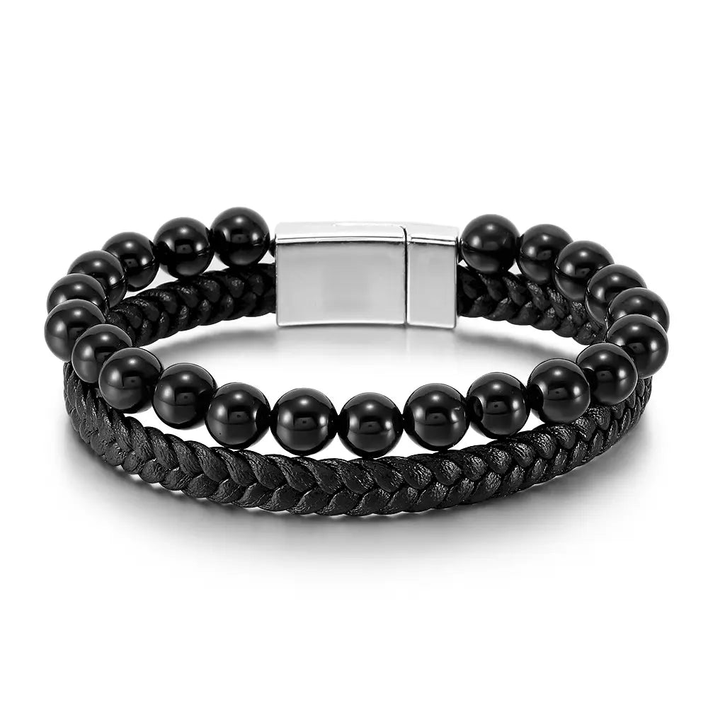 Pulsera hombre ágata negra