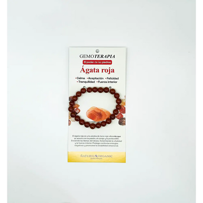 Pulsera unisex ágata roja