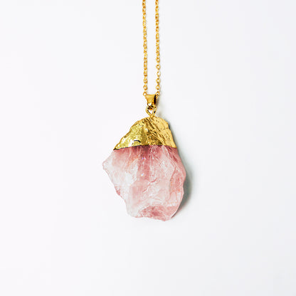 Joya Colgante Natural Cuarzo Rosado