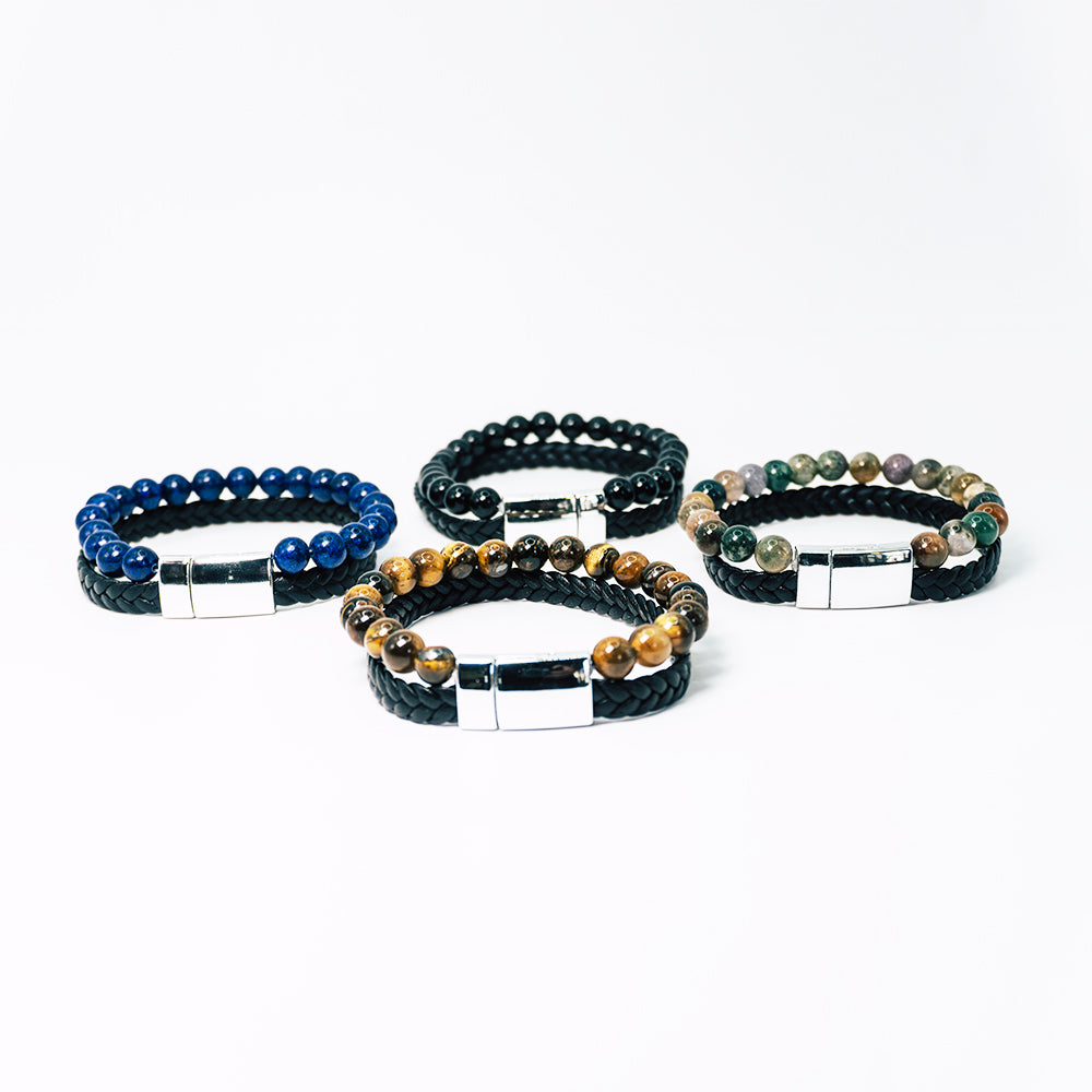 Pulsera hombre ágata negra