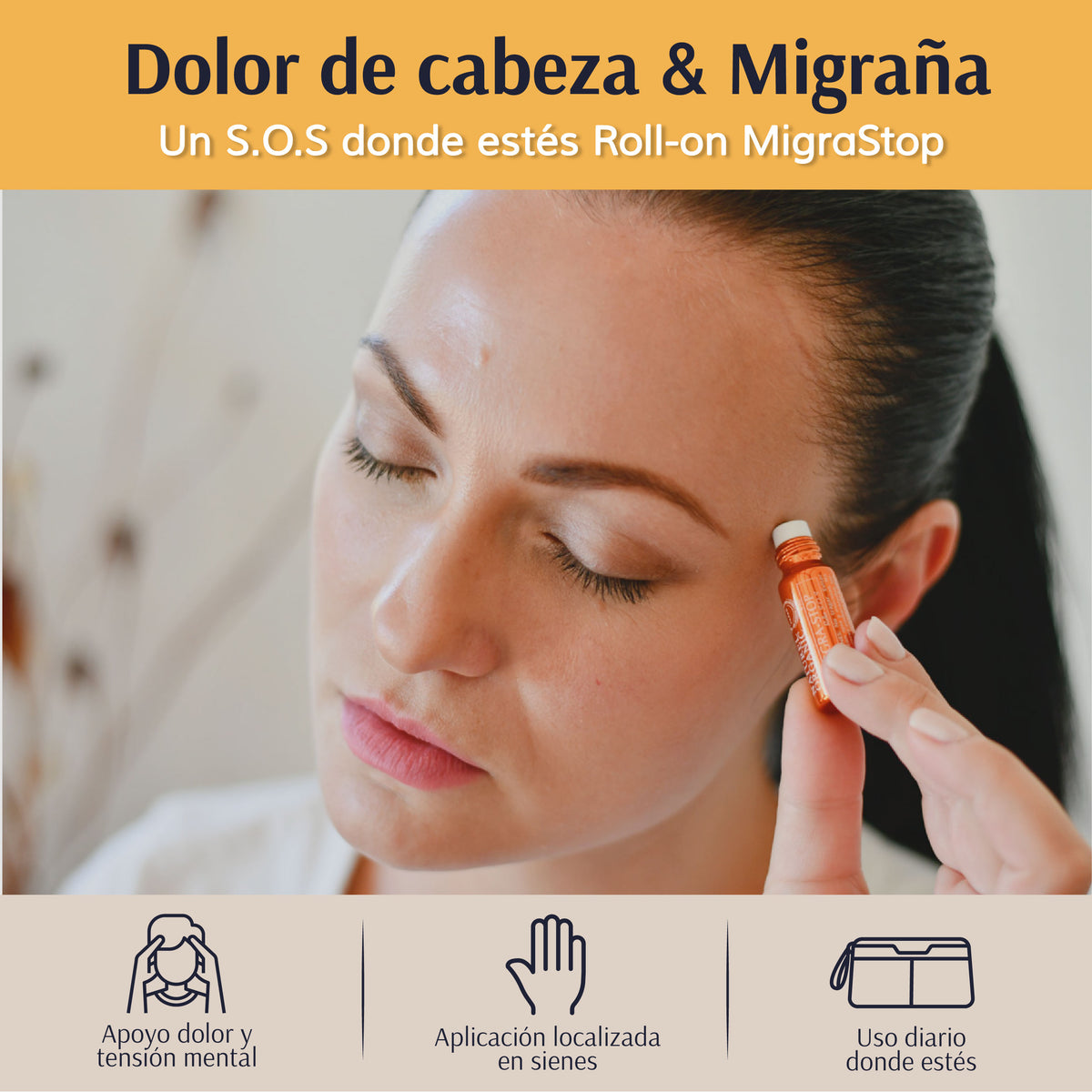 Roll-on para el dolor de cabeza "S.O.S Migra Stop" 4 ml