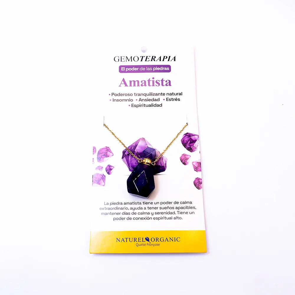 Joya colgante difusor Amatista, tranquilizante natural, ansiedad, insomnio, estrés